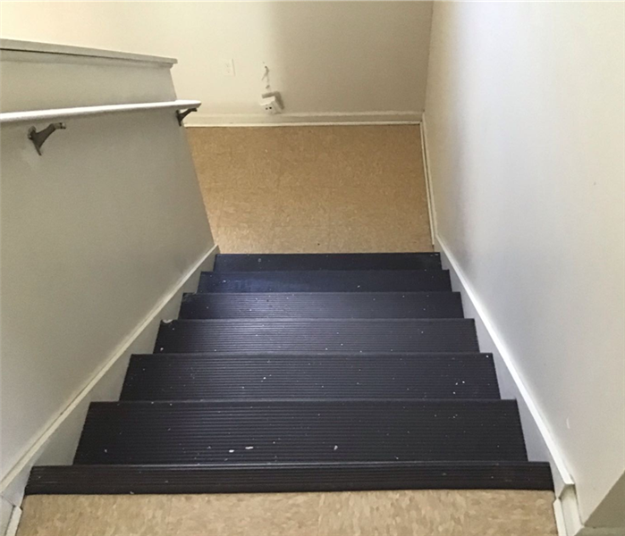 Dry stairwell free of debris
